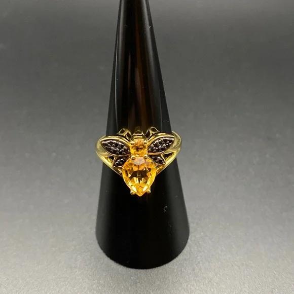 Golden Honeybee Ring - 935 BBJ - Size 7 - Picture 1 of 3
